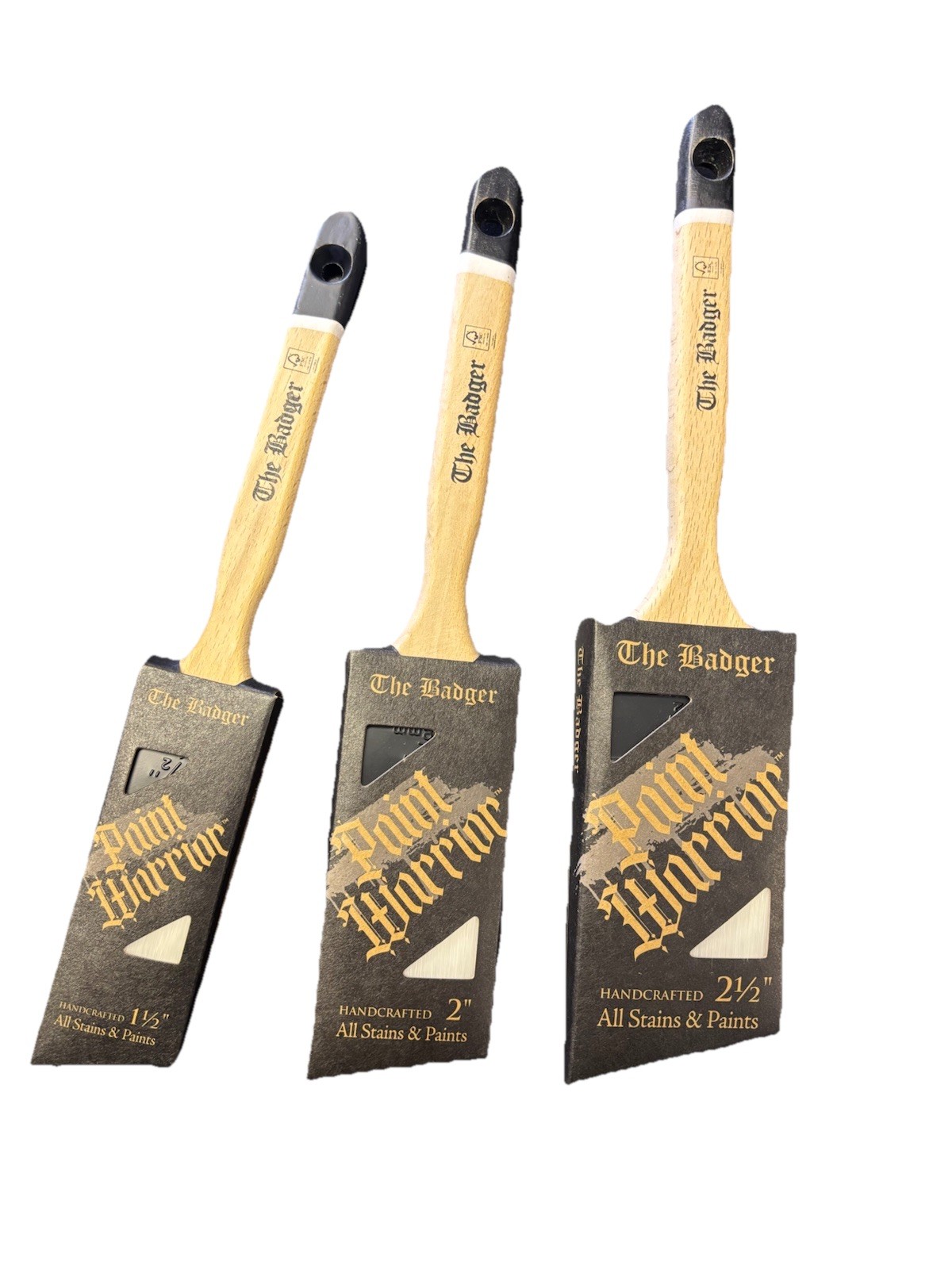 Paint Warrior Badger Flat Angled Long Handle 1.5, 2, 2.5" or a Box Set - Image 6