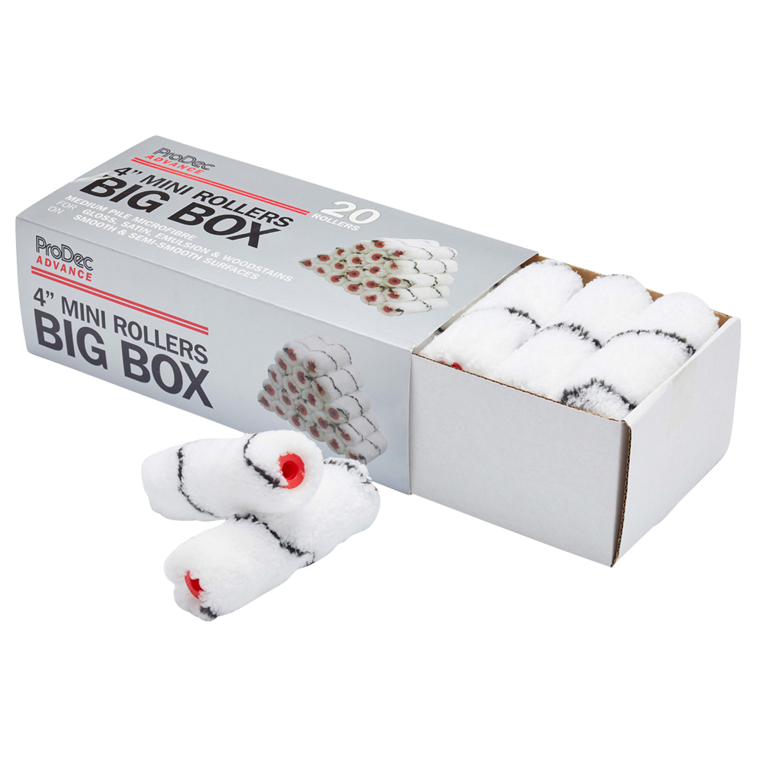 ProDec Advance Big Box Medium Pile Microfibre Mini Rollers - 20 Pk - Image 3